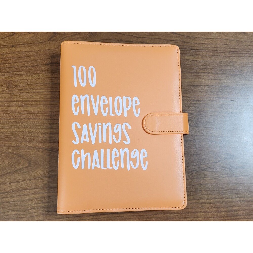 100 Envelope Savings Challenge Book 9.5"X7" Orange